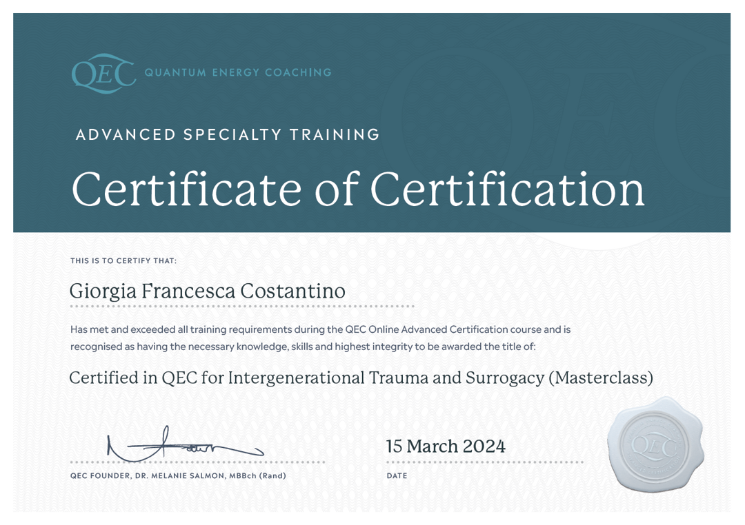 QEC Masterclass for Intergenerational Trauma and Surrogacy